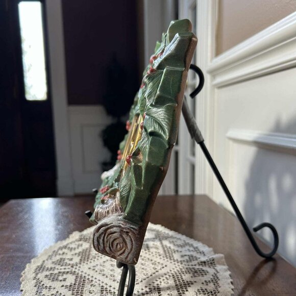 MCM NOEL Holly Berry Christmas chalk ware decor - Picture 5 of 10